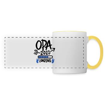 Opa 2023 - Werdende Opa - Panoramatasse - Weiß/Gelb - Vorne