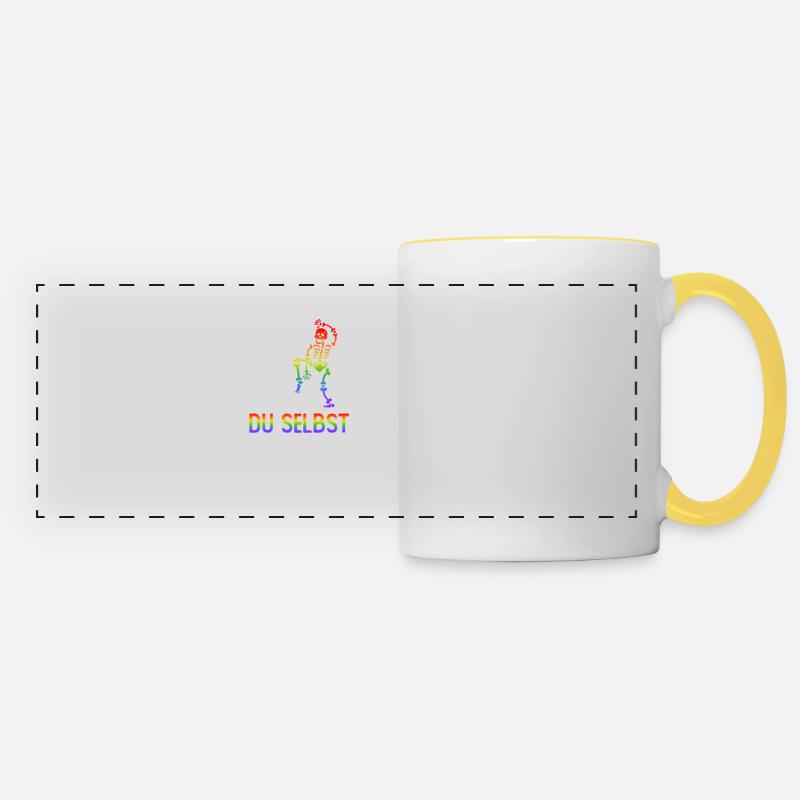 Trau Dich Du Selbst Zu Sein LGBTQ Pride Monat - Panoramatasse - Weiß/Gelb