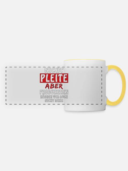 NICHT PLEITE - Panoramatasse - Weiß/Gelb