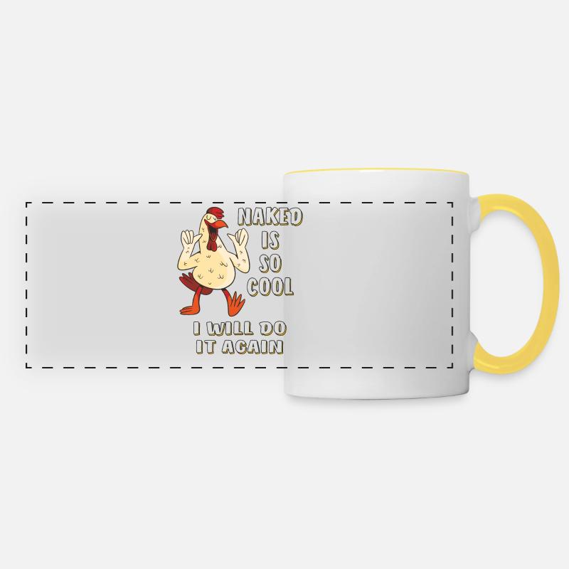 NAKED IS SO COOL I WILL DO IT AGAIN - Panoramic Mug - white/yellow
