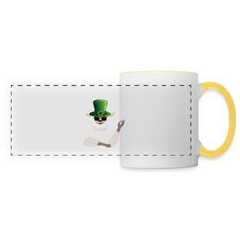 La Saint-Patrick avec un adorable animal lama - Mug panoramique contrasté et blanc - blanc/jaune - Devant