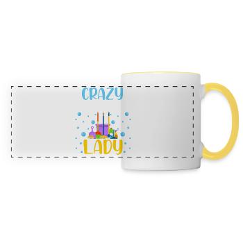 Crazy Cleaning Lady - Panoramic Mug - white/yellow - Front