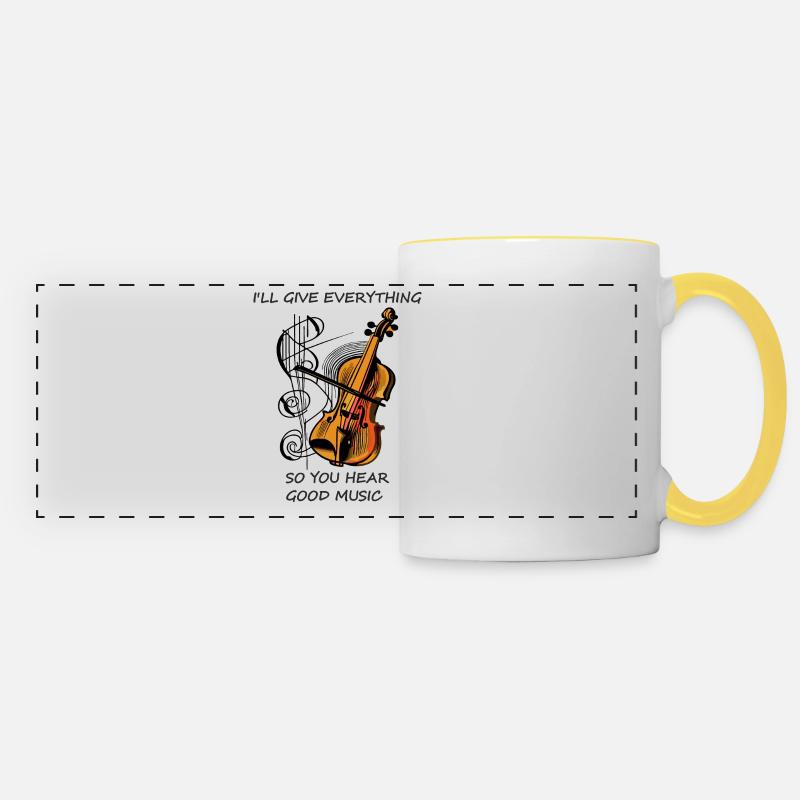 VIOLIN Violin Music - Panoramic Mug - white/yellow