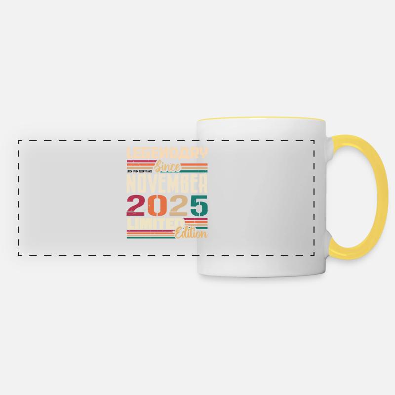 Legendary since November 2025 - Gift 2025 - Panoramic Mug - white/yellow