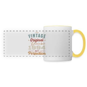 Vintage Geburtstag - Dezember 1994 - Geschenkidee - Panoramatasse - Weiß/Gelb - Vorne