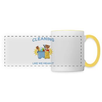 Cleaning Crew - Panoramatasse - Weiß/Gelb - Vorne