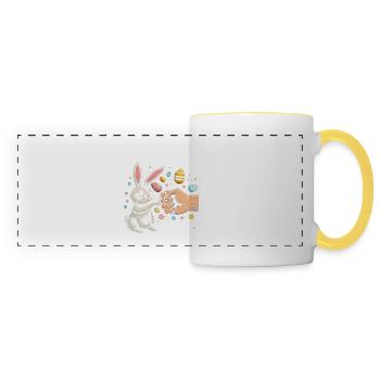 Will Trade Sister For Easter Candy - Panoramic Mug - white/yellow - Front