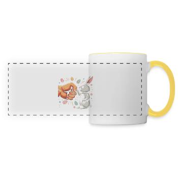 Will Trade Parents For Easter Candy - Panoramic Mug - white/yellow - Front