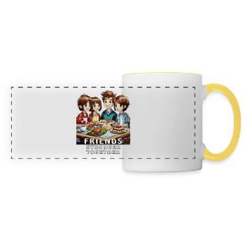 DES AMIS PLUS FORTS ENSEMBLE - Mug panoramique contrasté et blanc - blanc/jaune - Devant