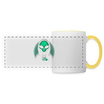 Alien Kaffee Liebhaber - Panoramatasse - Weiß/Gelb - Vorne