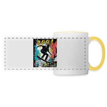 2001 SKAETER Born in the best year - Panoramic Mug - white/yellow - Front