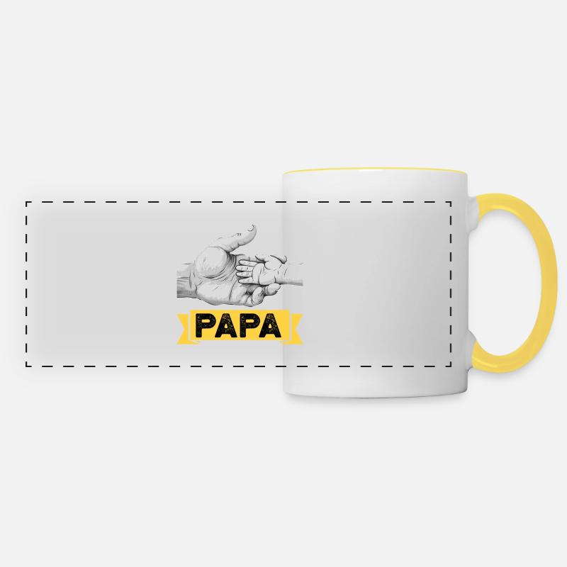 Ich werde Papa 2024 - Panoramatasse - Weiß/Gelb