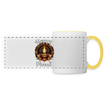 Happy Diwali - Panoramic Mug - white/yellow - Front