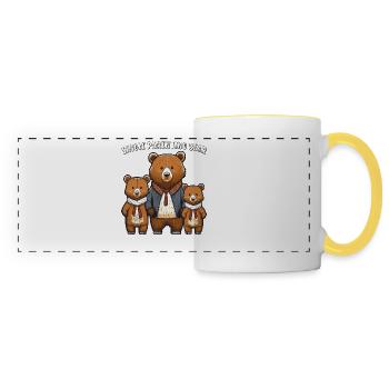 BÄREN SINGLE PARENTING BEAR - Panoramatasse - Weiß/Gelb - Vorne