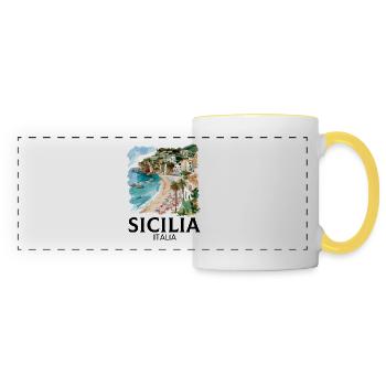 Sicilia Italia, sicilian - Panoramatasse - Weiß/Gelb - Vorne