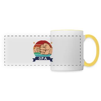 Je vais être grand-père 2029 Grossesse Papy en devenir - Mug panoramique contrasté et blanc - blanc/jaune - Devant