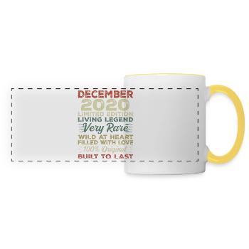 Décembre 2020 - Anniversaire Décembre 2020 année - Mug panoramique contrasté et blanc - blanc/jaune - Devant