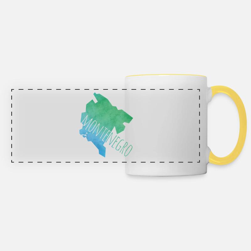 montenegro - Panoramic Mug - white/yellow