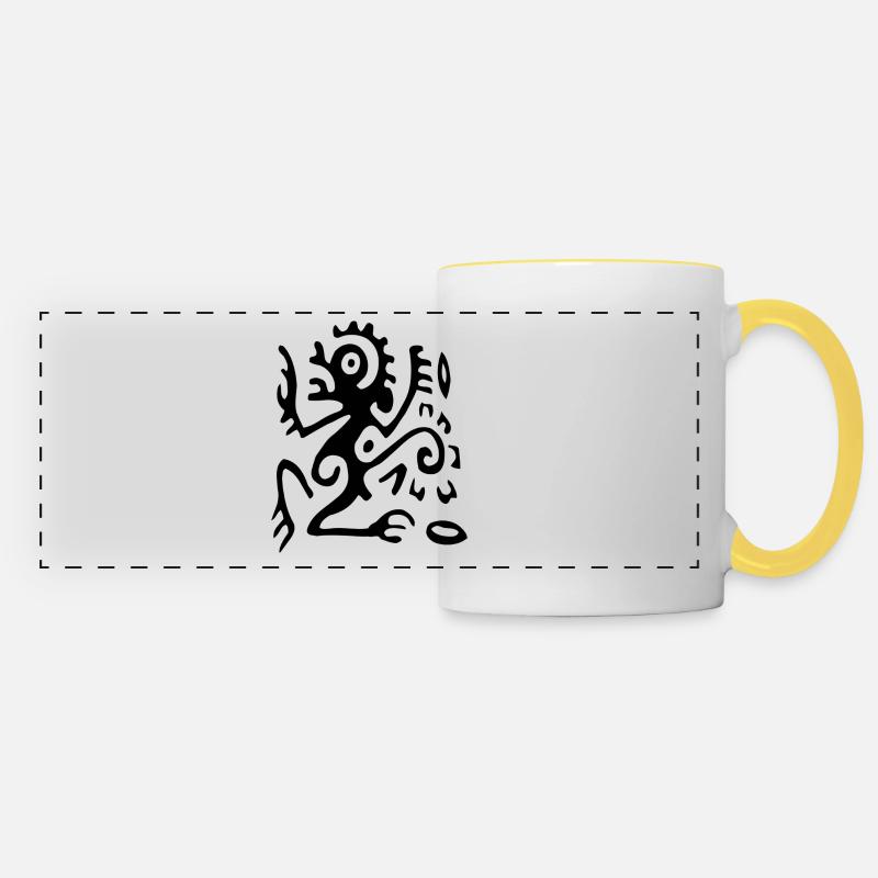 Expérience Voyage Ethno - Mug panoramique contrasté et blanc - blanc/jaune