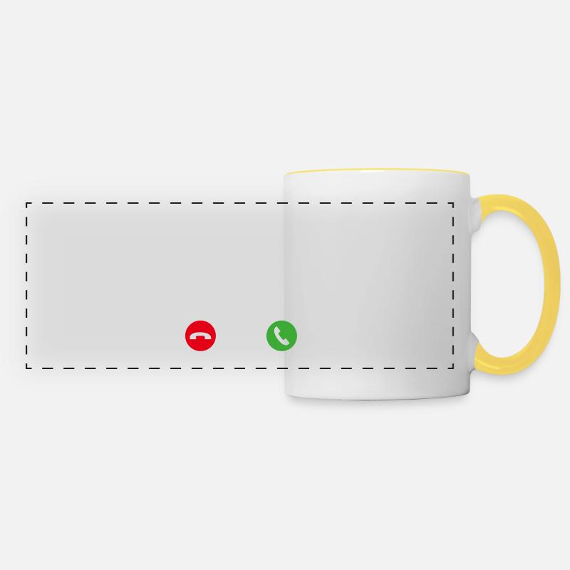 Call Mobile Call biker sport motorcycle - Panoramic Mug - white/yellow