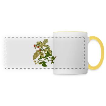 raspberry rasperry fruit veggie vegetable fruits1 - Panoramic Mug - white/yellow - Front