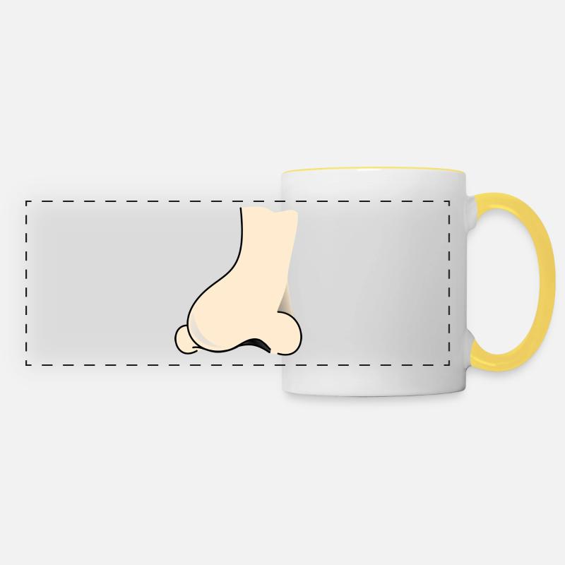 nez - Mug panoramique contrasté et blanc - blanc/jaune