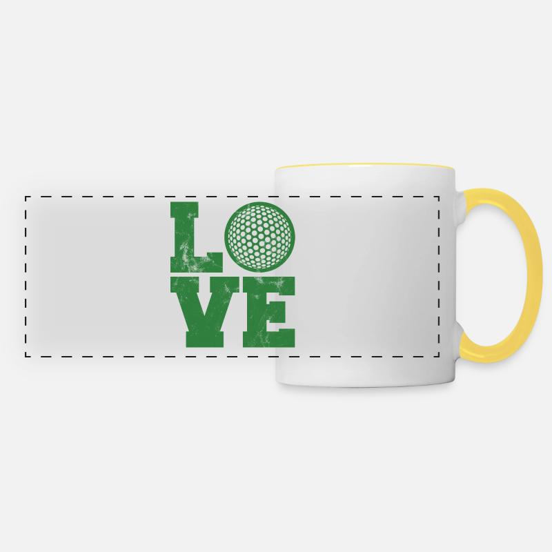 Golf Caddy Golf Course Putter Yardage Gift Tee - Panoramic Mug - white/yellow
