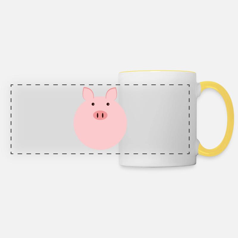 Piggy Fred - Panoramic Mug - white/yellow