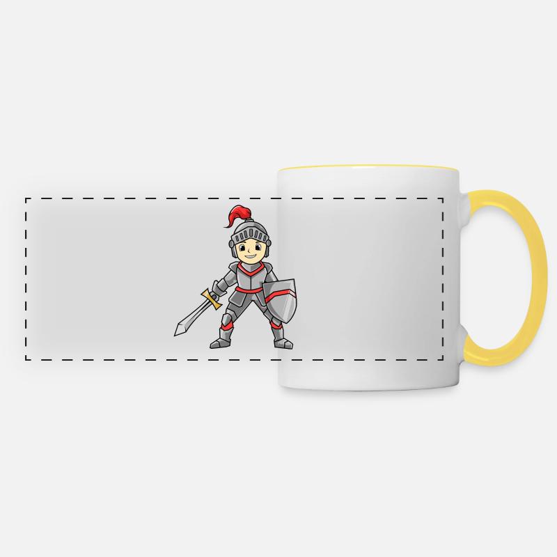 Knight - Panoramic Mug - white/yellow