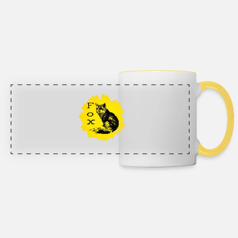 Fox - Panoramic Mug - white/yellow