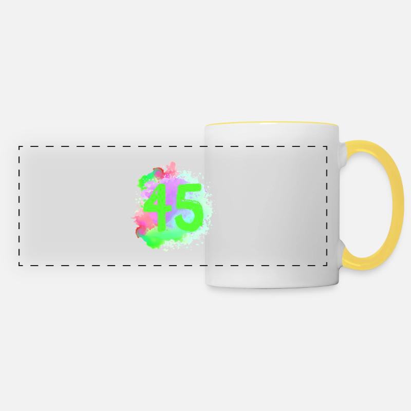 45 Nombre d’objets blob - Mug panoramique contrasté et blanc - blanc/jaune
