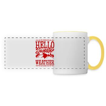 Bonjour Pull Météo - Mug panoramique contrasté et blanc - blanc/jaune - Devant