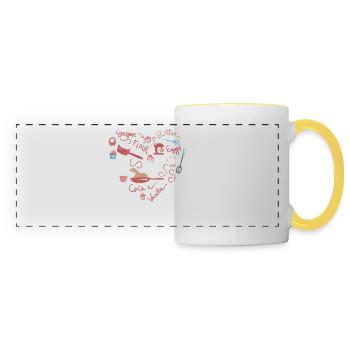 Heart Baking Design For Bakers Or Baking Fans - Panoramic Mug - white/yellow - Front