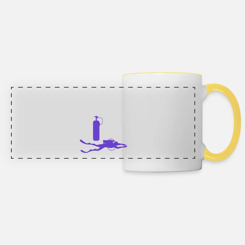 plongeurs plongeurs - Mug panoramique contrasté et blanc - blanc/jaune
