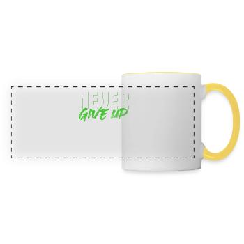 ne jamais abandonner le rap - Mug panoramique contrasté et blanc - blanc/jaune - Devant