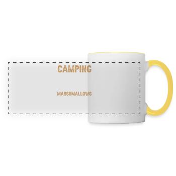 camping marshmallows - Panoramic Mug - white/yellow - Front