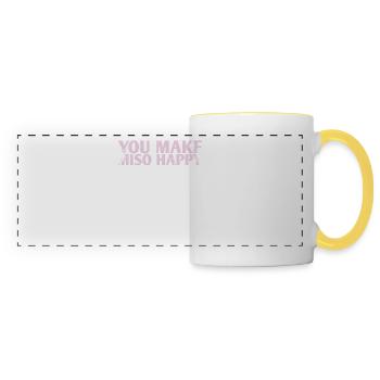Ils rendent Miso Happy Marriage Design pour le - Mug panoramique contrasté et blanc - blanc/jaune - Devant