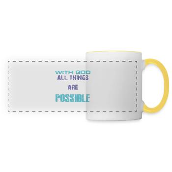Bible God Everything Possible - Panoramic Mug - white/yellow - Front