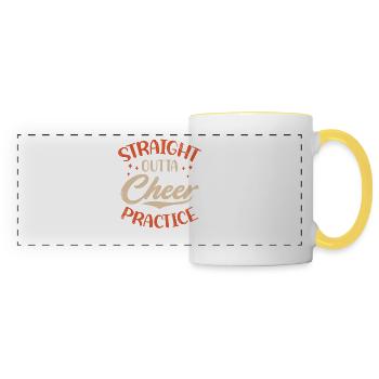 Straight Outta Cheer Practice for Cheerleaders - Panoramic Mug - white/yellow - Front