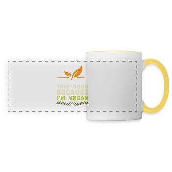 Vegan veggie - Panoramic Mug - white/yellow - Front