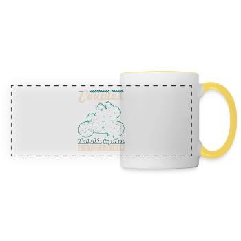 paires de motards disant motard - Mug panoramique contrasté et blanc - blanc/jaune - Devant