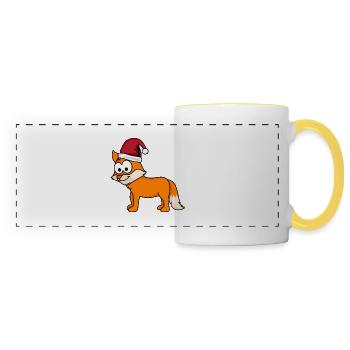 Fuchs Comic Weihnachten - Panoramatasse - Weiß/Gelb - Vorne