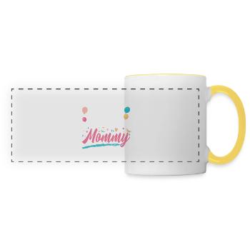 Anniversaire maman - Mug panoramique contrasté et blanc - blanc/jaune - Devant
