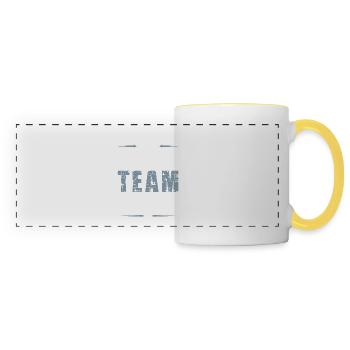 Équipe de hockey - Mug panoramique contrasté et blanc - blanc/jaune - Devant