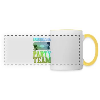 Équipe du parti indonésien - Mug panoramique contrasté et blanc - blanc/jaune - Devant
