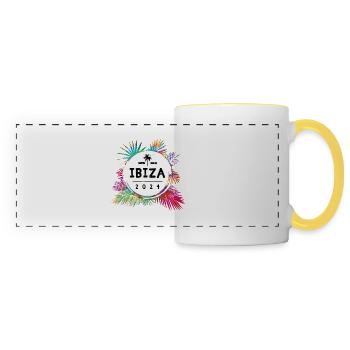 Ibiza 2024 Coloré - Mug panoramique contrasté et blanc - blanc/jaune - Devant