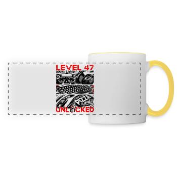 Birthday Level 47 Unlocked Gaming & Gamer - Panoramic Mug - white/yellow - Front