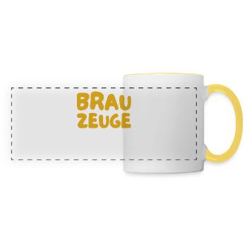 Buveur de bière Brewman - Mug panoramique contrasté et blanc - blanc/jaune - Devant