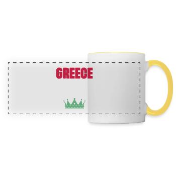 Jours fériés Grèce 2024 - Mug panoramique contrasté et blanc - blanc/jaune - Devant