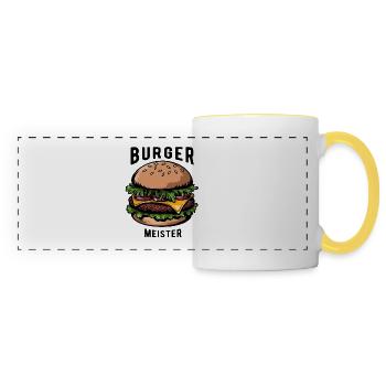 Burger Meister, Burger - Fast Food - lecker - Panoramatasse - Weiß/Gelb - Vorne